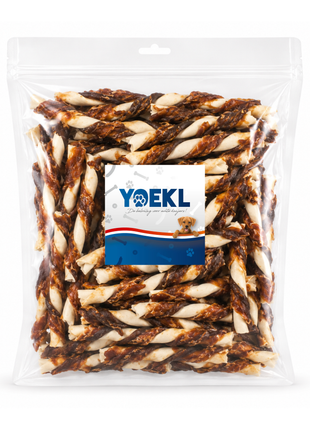 YOEKL - Kausticks, mehrfarbig, mit Hühnchen- und Rindfleischgeschmack, 100 Stück