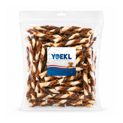 YOEKL - Kauwstaafjes Meerkleurig met Kip & Rund 100 Stuks