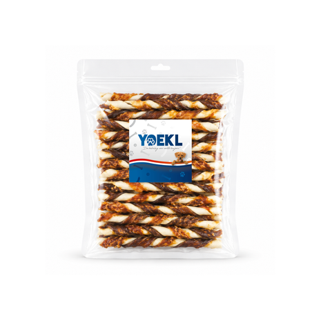 YOEKL - Bâtonnets à mâcher multicolores au poulet et au bœuf, 30 pièces