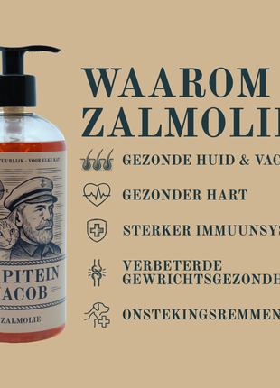 Kapitein Jacob - Zalmolie voor kat - 0,5 liter