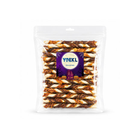 YOEKL - Bâtonnets à mâcher multicolores au poulet et au bœuf, 30 pièces