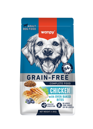 Wanpy - Nourriture pour chiens au poulet - 1,5 kg (Adulte)