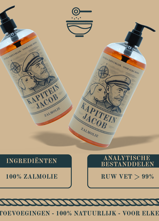 Kapitein Jacob - Salmon oil for dog - 0.5 liter