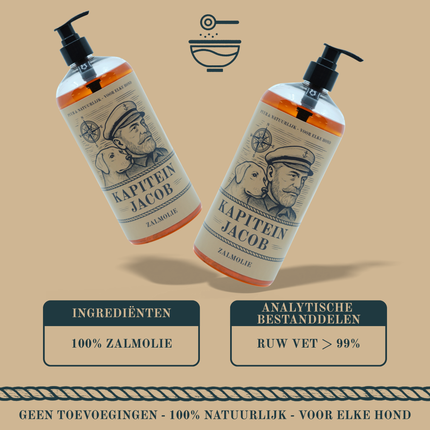 Kapitein Jacob - Zalmolie voor hond - 1 liter