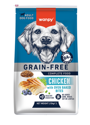 Wanpy - Nourriture pour chiens au poulet - 12 kg (Adulte)