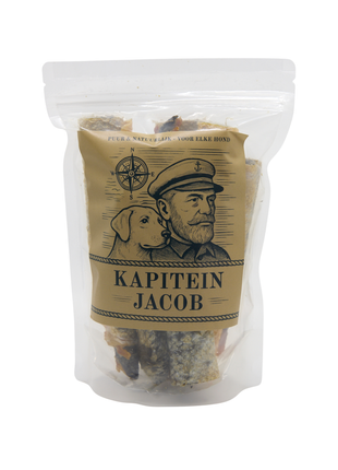 Kapitein Jacob - Gedroogde zalmhuiden met vlees - 300 gram