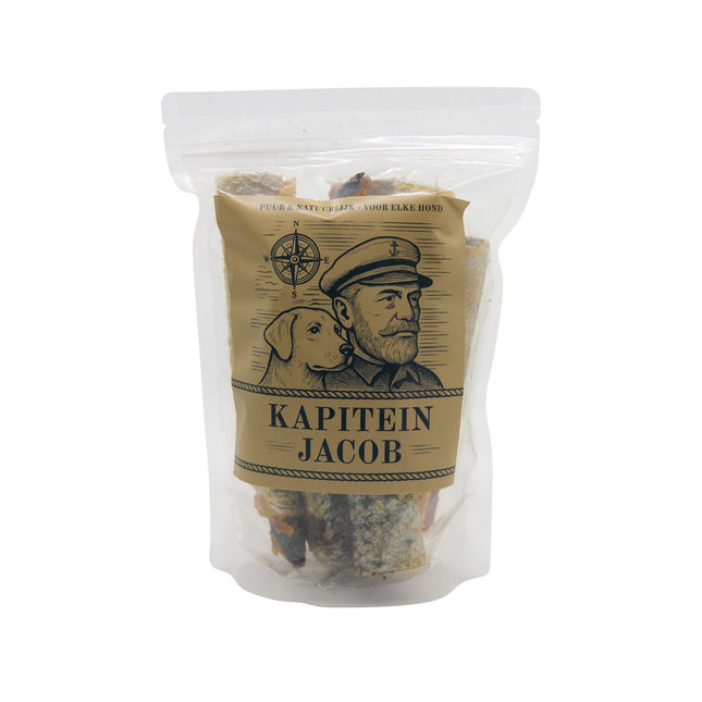 Kapitein Jacob - Gedroogde zalmhuiden met vlees - 300 gram