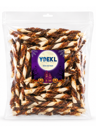 YOEKL - Kausticks, mehrfarbig, mit Hühnchen- und Rindfleischgeschmack, 100 Stück