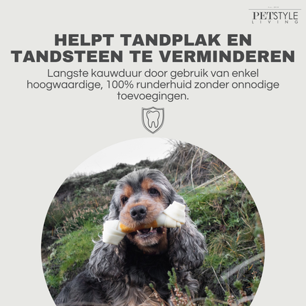 Petstyle Living - Geknoopte Botten  met Kip & Rund Meerkleurig 21cm - 6 Stuks