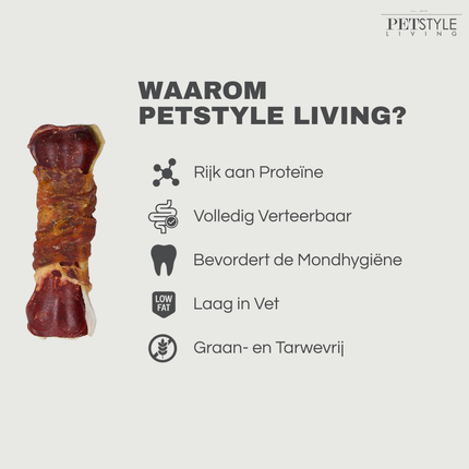 Petstyle Living - Geperste Botten met Kip & Rund Meerkleurig 10cm - 20 Stuks