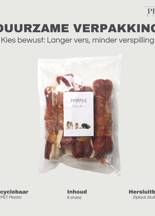 Petstyle Living - Pressed Bones with Chicken & Beef Multicolored 16cm - 6 Pieces
