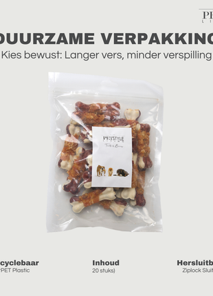 Petstyle Living - Pressed Bones with Chicken & Beef Multicolored 7.5cm - 20 Pieces