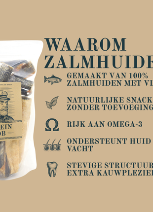 Kapitein Jacob - Gedroogde zalmhuiden met vlees - 750 gram