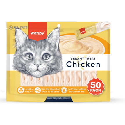 Wanpy - Creamy Lickable Treats - Kip - 50 Stuks