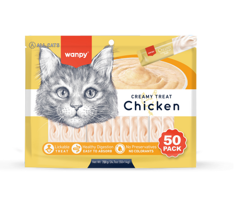 Wanpy - Creamy Lickable Treats - Kip - 50 Stuks