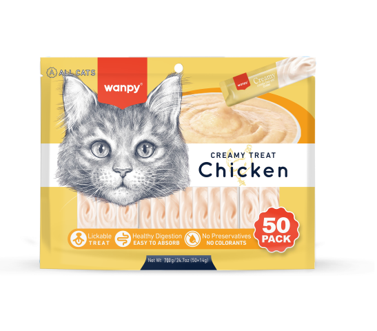 Wanpy - Creamy Lickable Treats - Kip - 50 Stuks