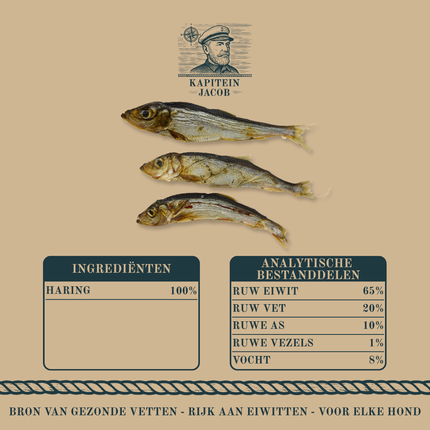 Kapitein Jacob – Gedroogde haring – 750 gram