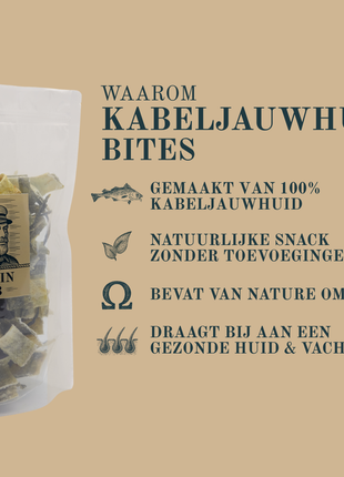 Kapitein Jacob - Kabeljauwhuid Bites - 300 gram