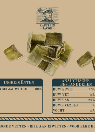 Kapitein Jacob - Kabeljauwhuid Bites - 300 gram
