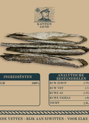 Kapitein Jacob - Hele gedroogde zalmhuiden - 300 gram