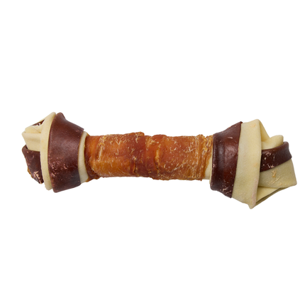 Petstyle Living - Geknoopte Botten  met Kip & Rund Meerkleurig 21cm - 6 Stuks