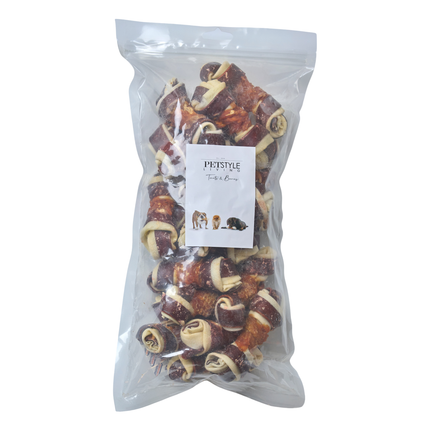 Petstyle Living - Geknoopte Botten met Kip & Rund Meerkleurig 11cm - 20 Stuks