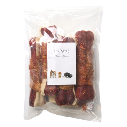 Petstyle Living - Geperste Botten met Kip & Rund Meerkleurig 16cm - 6 Stuks