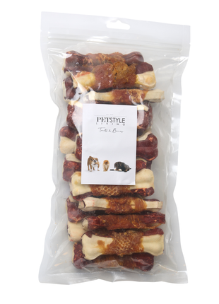 Petstyle Living - Geperste Botten met Kip & Rund Meerkleurig 10cm - 20 Stuks