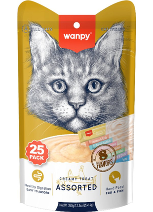 Wanpy - Creamy Lickable Treats - 8 smaken - 25 Stuks