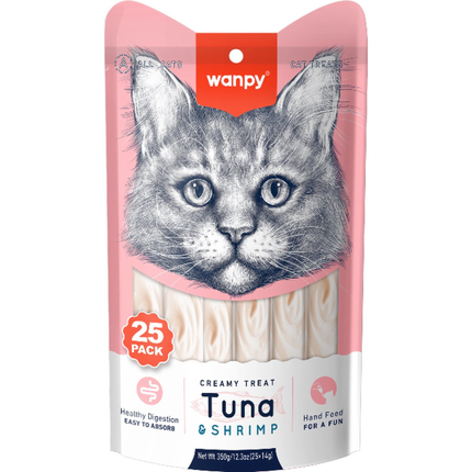 Wanpy - Creamy Lickable Treats - Tonijn & Garnaal - 25 Stuks