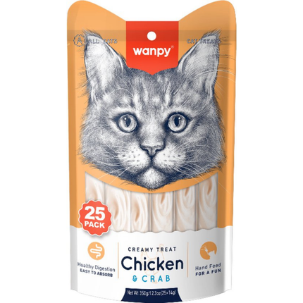 Wanpy - Creamy Lickable Treats - Kip & Krab - 25 Stuks