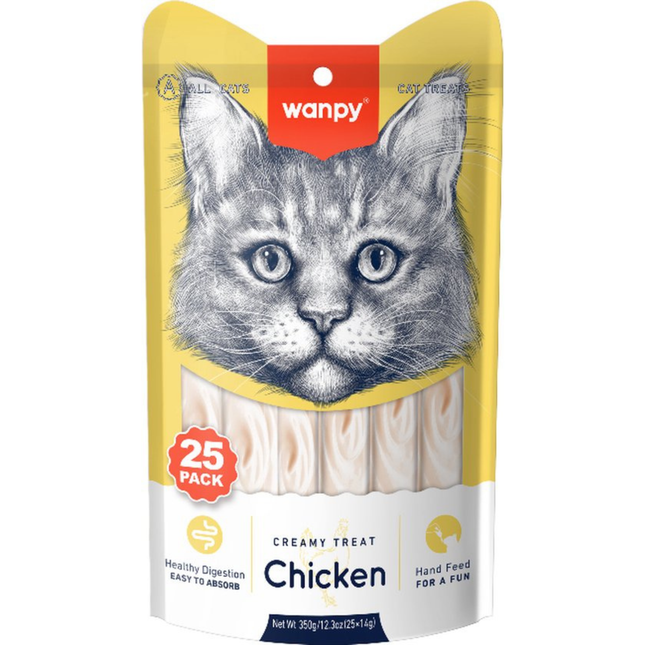 Wanpy - Creamy Lickable Treats - Kip - 25 Stuks
