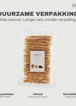 Petstyle Living - Twisted Sticks with Chicken 12.5cm - 30 Pieces