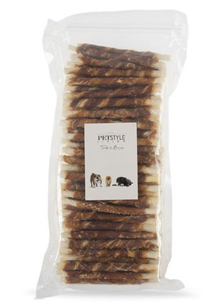 Petstyle Living - Twisted Sticks with Duck 12.5cm - 100 Pieces