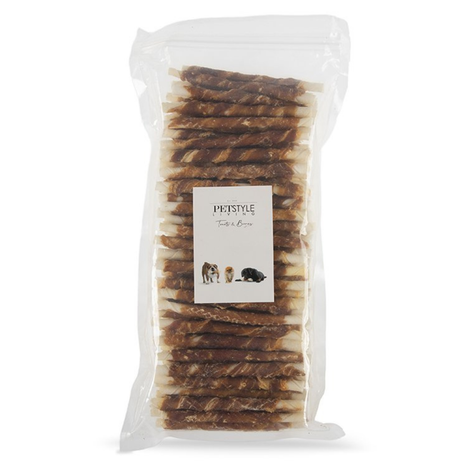 Petstyle Living - Gedraaide Sticks met Eend 12.5cm - 100 Stuks