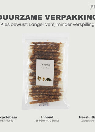 Petstyle Living - Kaustangen mit Ente 12,5 cm - 30 Stück