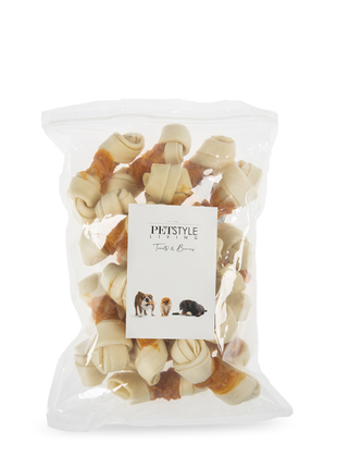 Petstyle Living - Knotted Bones with Chicken 11cm - 20 Pieces