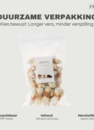 Petstyle Living - Os noués au poulet 7,5 cm - 25 pièces