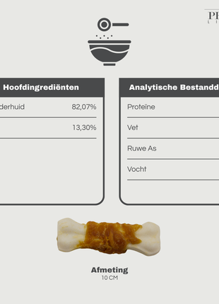 Petstyle Living - Gepresste Knochen mit Hühnchen 10 cm - 20 Stück