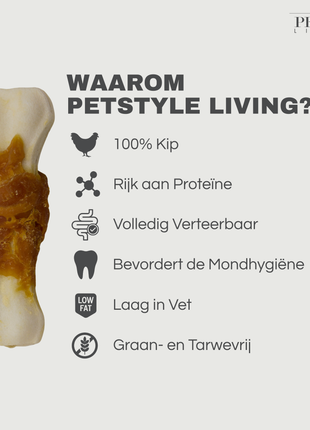 Petstyle Living - Pressed Bones with Chicken 16cm - 6 Pieces