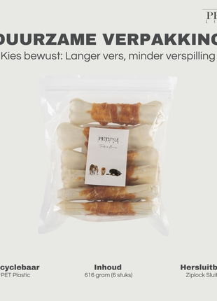 Petstyle Living - Pressed Bones with Chicken 16cm - 6 Pieces
