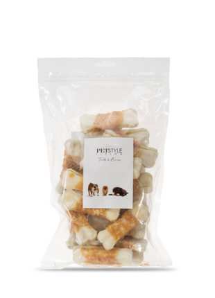 Petstyle Living - Gepresste Knochen mit Hühnchen 7,5 cm - 20 Stück 