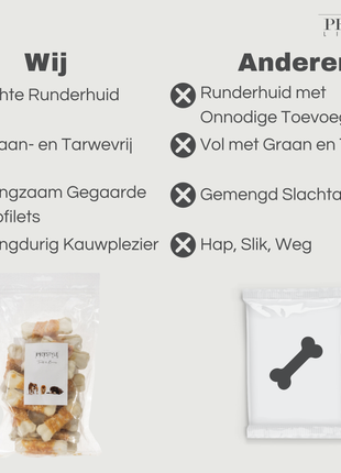 Petstyle Living - Gepresste Knochen mit Hühnchen 7,5 cm - 20 Stück 