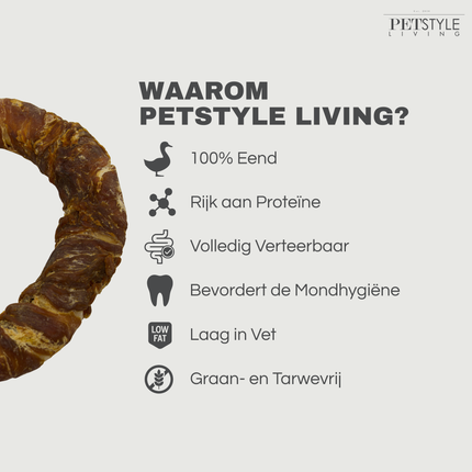 Petstyle Living - Gepofte Ringen met Eend 7,5cm - 20 Stuks