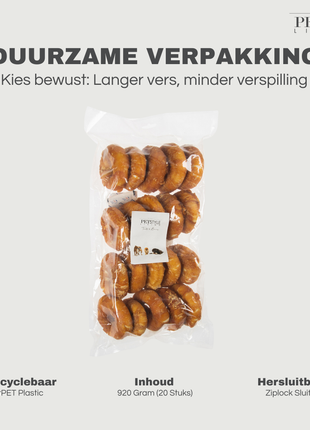 Petstyle Living - Gepofte Ringen met Kip 7,5cm - 20 Stuks