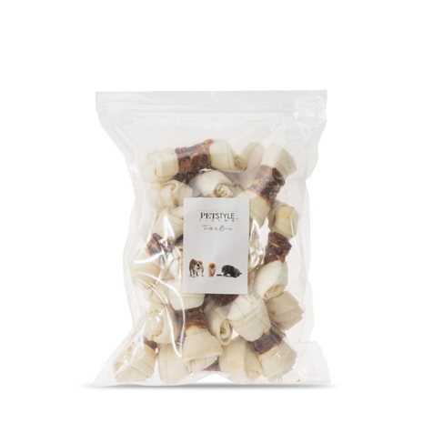 Petstyle Living - Knotted Bones with Duck 11cm - 20 Pieces