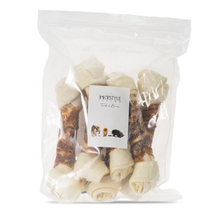 Petstyle Living - Geknoopte Botten met Eend 21cm - 6 Stuks