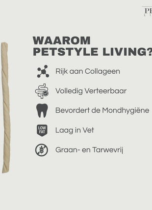 Petstyle Living - Gedrehte Kollagen-Sticks 12,5 cm - 50 Stück