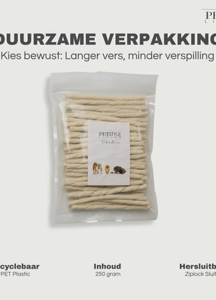 Petstyle Living - Gedrehte Kollagen-Sticks 12,5 cm - 50 Stück