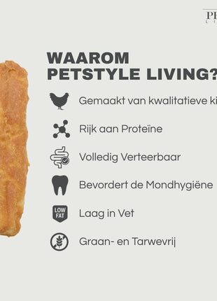 Petstyle Living - Rolle mit Hähnchen, 15 cm - 20 Stück